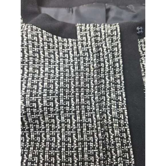 Womens blazer size 10 misses M medium gray suit coat lined Kasper black trim - Picture 8 of 10